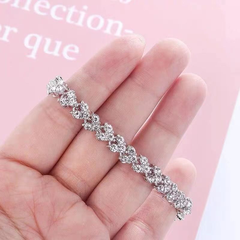 Bracciale con diamanti e zirconi naturali in cristallo romano_voghion.com