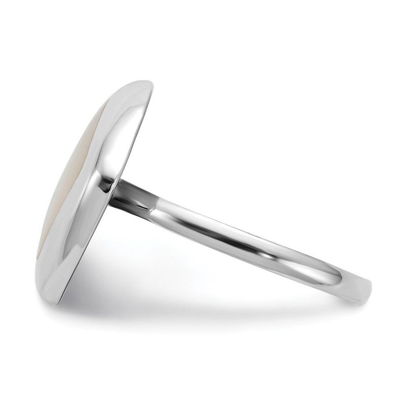 Sterling Silver Rhodium-plated Moon Mother Of Pearl Ring_voghion.com