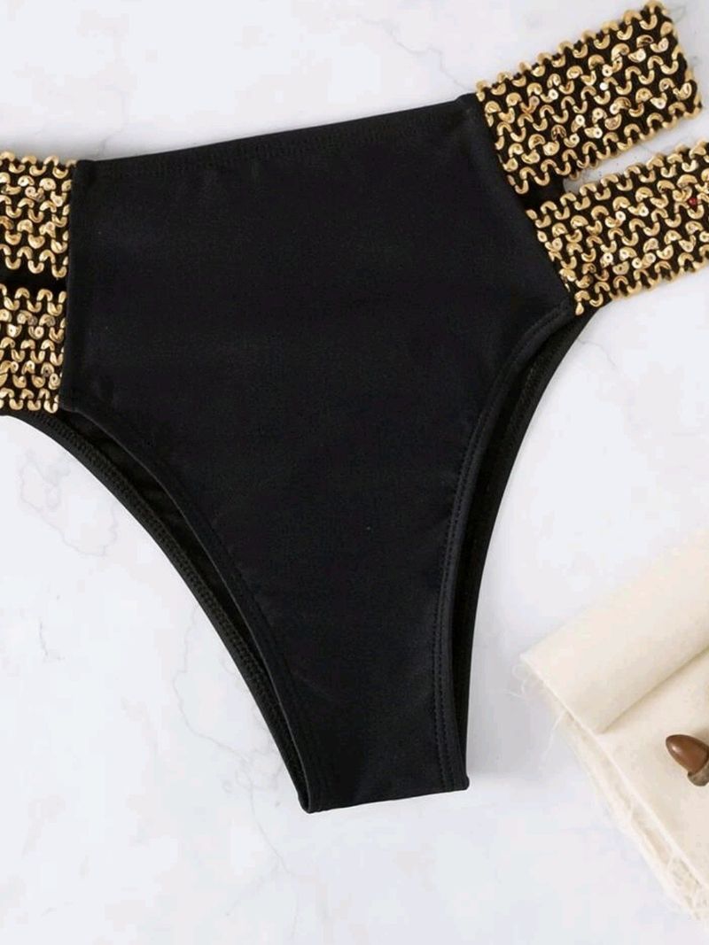 Női szexi egyszínű, magas derekú, osztott bikini női fürdőruha _voghion.com