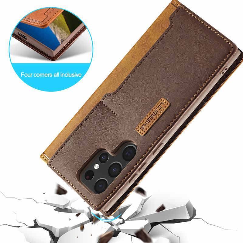 Cassa del telefono di vibrazione per Samsung Galaxy S23 S22 S21 S20 Plus Portafoglio in pelle magnetica ultra lusso Stand Cover posteriore su S 23 Plus Coque_voghion.com