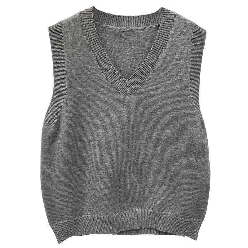 Herbst Neue Layered Lose Retro Gestrickte Weste Frauen Herbst Koreanische Pullover Weste Frauen_voghion.com
