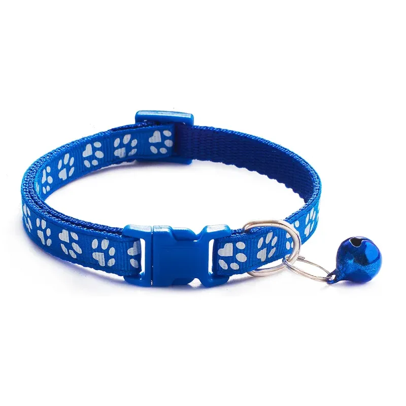 12PCS nou drăguț laba imprimare reglabil pisoi zgardă clopot cravată pisică animal de companie cățeluș colorat animal de companie zgardă de siguranță colier_voghion.com