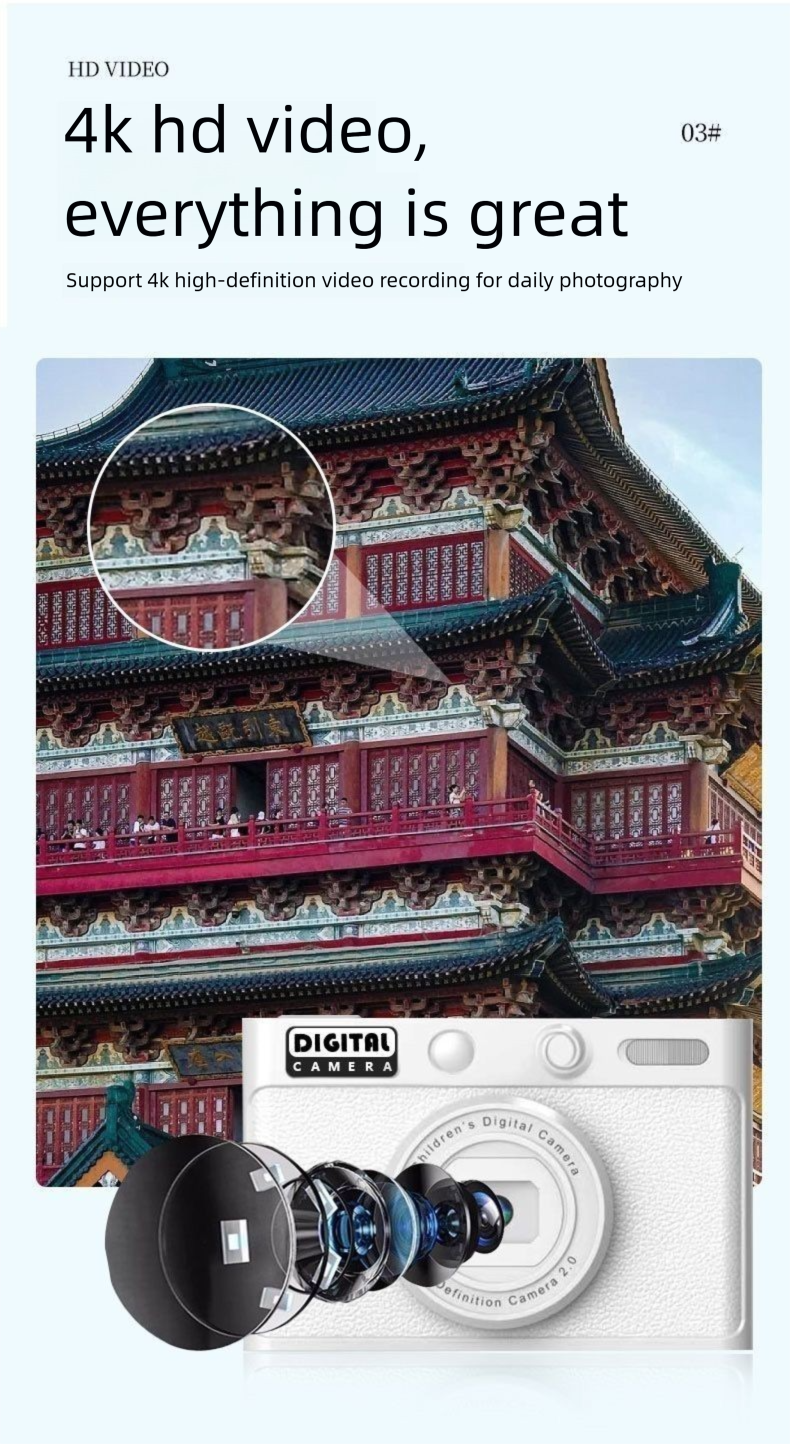 5000W Pixel High-Pixel Campus HD Digital Student Portable CCD Camera_voghion.com