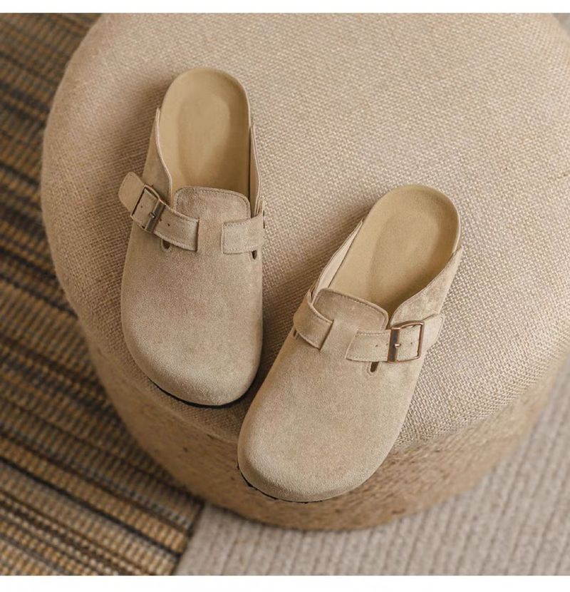 Pantofole da donna in tessuto con punta piatta, alla moda, con suola piatta, taglia grande_voghion.com