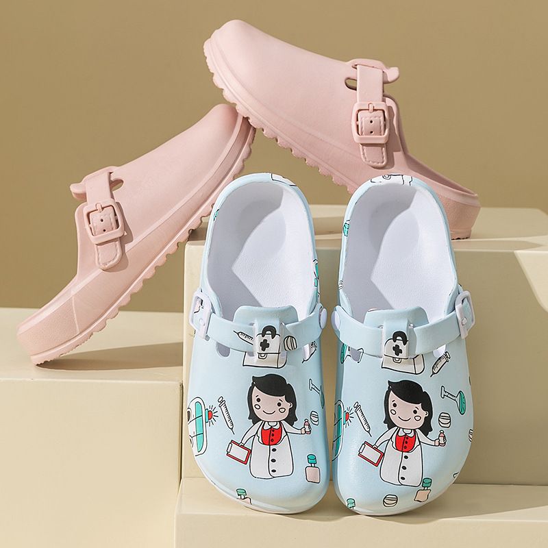 Operationssaal Hausschuhe Herren Labor Studio Baotou Weiche Sohle Schutz Kreative Cartoon Krankenschwester Schuhe Weiblicher Trend_voghion.com