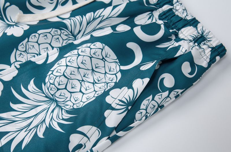 Camicia a maniche corte da uomo, estiva, con stampa ananas, ampia e ampia a maniche corte_voghion.com