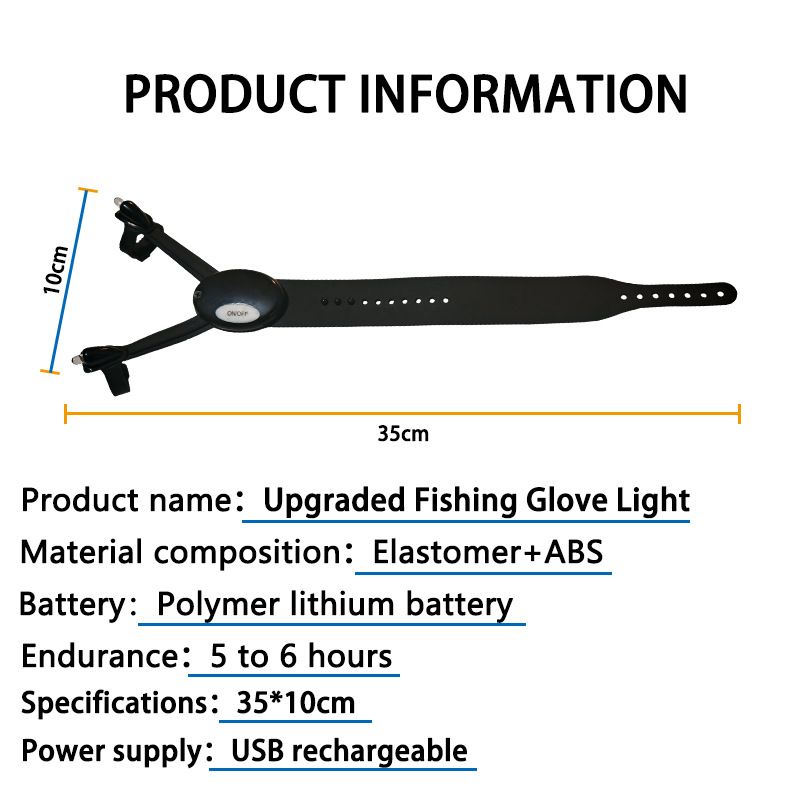 Nueva linterna recargable para acampar, luz nocturna negra de dos dedos para exteriores, guantes de pesca._voghion.com