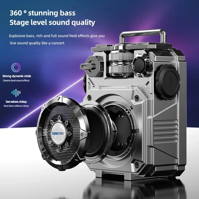 Enceinte Bluetooth de style caisson de basses portable mini créatif super basses insertion de carte TF lecteur de musique cool son sans fil_voghion.com