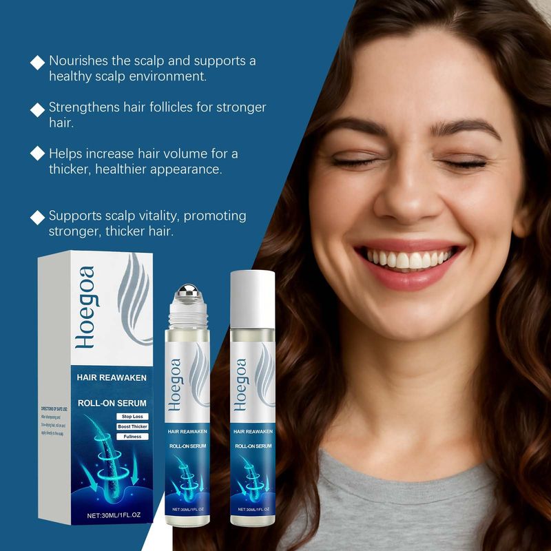 Hoegoa Roll-On Refreshing Moisturizing Hydrating Nourishing Scalp Smooth Glossy Massage Hair Care Essence_voghion.com