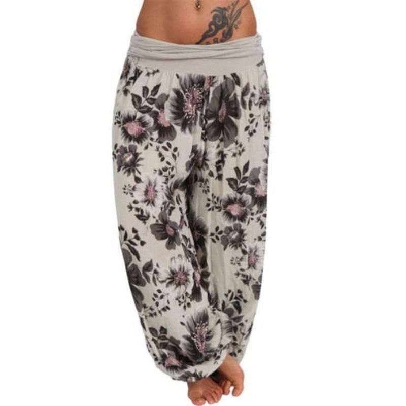 Pantalon Haren ample à jambes larges et confortable pour femme, mode d'été, imprimé numérique, décontracté_voghion.com