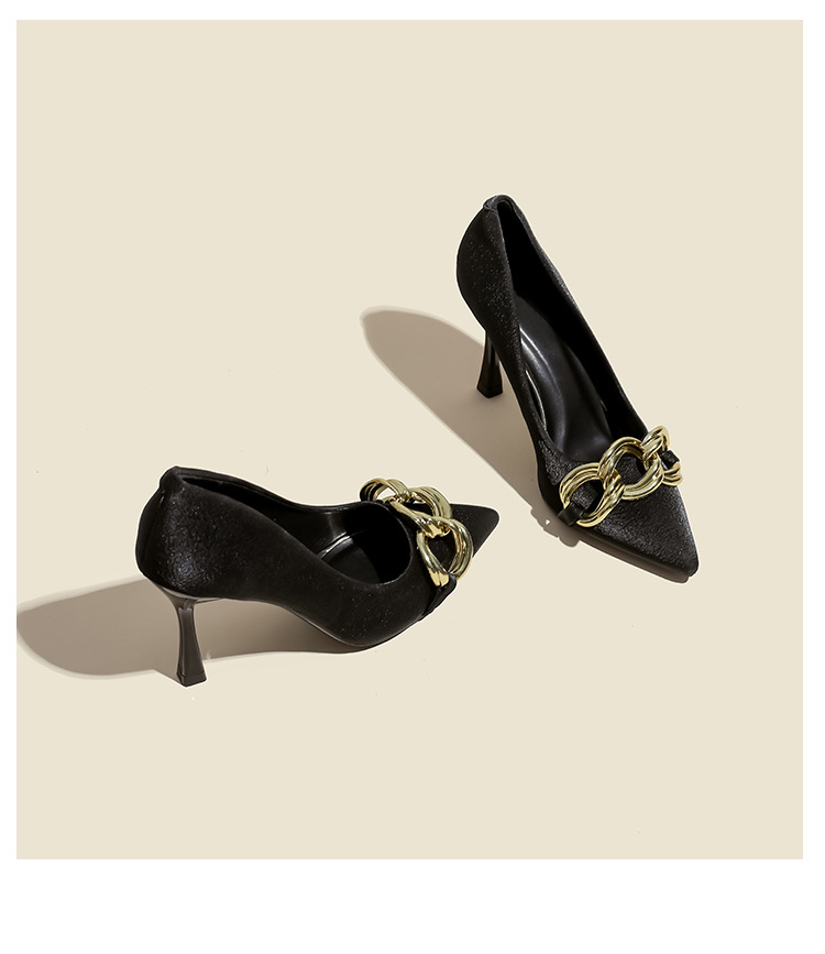 Tacchi alti da donna Nuovo autunno ed estate Tacco sottile Design Senso Piccolo temperamento Scarpe singole a punta nude francesi_voghion.com