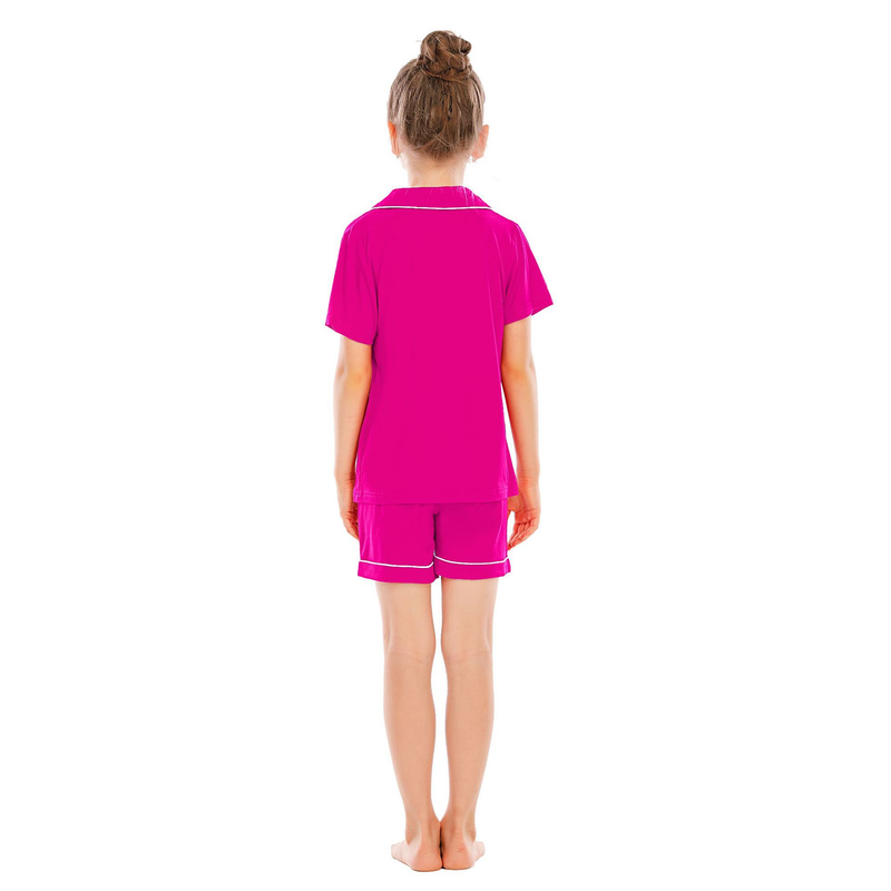 Women's clothing pajamas for boys and girls short-sleeved shorts suits comfortable cardigan modal lapel new home clothes_voghion.com