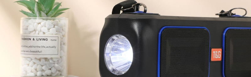 Bluetooth-højttaler TG636 Trådløs solcelledrevet lommelygte med ekstern antenne og radio_voghion.com