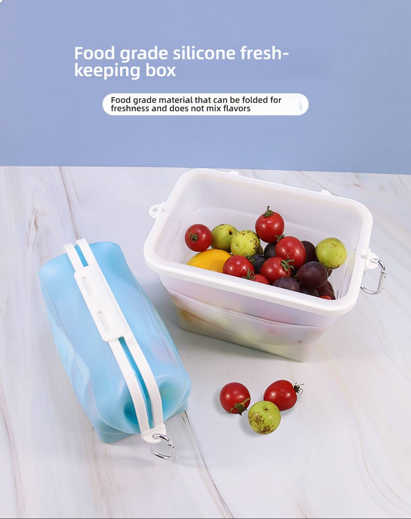 Contenitori pieghevoli per alimenti in silicone, senza BPA, adatti a microonde e congelatore, contenitori per il pranzo a tenuta stagna con coperchi (confezione da 3)_voghion.com