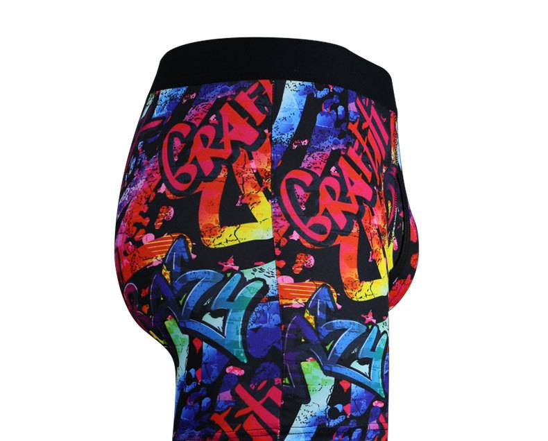 NOKO 3-pack Men's Underwear Side Opening And Lengthened Printed Men's Boxer Briefs_voghion.com