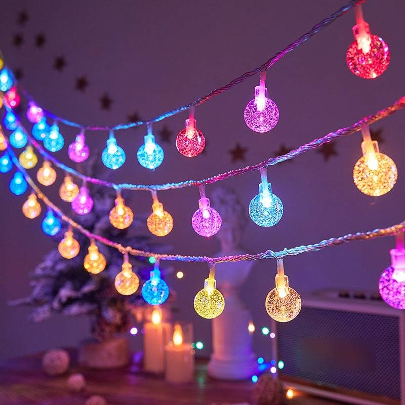Lampki choinkowe LED Twinkle Star – 3M, 20 diod LED, zasilane baterią/USB, z 8 trybami świecenia, z odpornego na stłuczenie PVC_voghion.com