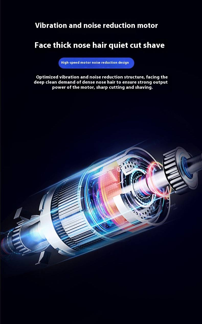 Elektrischer Nasenhaartrimmer – Wiederaufladbares und wasserdichtes ABS-Pflegewerkzeug mit abnehmbaren Klingen für Männer und Frauen_voghion.com