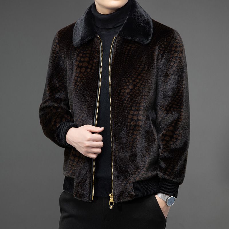 Herren-Premium-Kunstnerz-Pelzjacke mit Kapuze – Verdickter Wintermantel für Business Casual und Pendeln in der Stadt_voghion.com