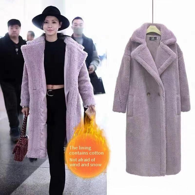 Langer Teddybär-Kunstpelzmantel für Damen – Übergroße Plüsch-Sherpa-Jacke (7 Größen)_voghion.com