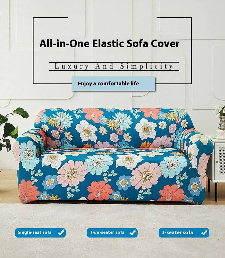 Housse de canapé élastique universelle antidérapante - Housse extensible pour canapés sectionnels, motifs floraux et unis, installation facile_voghion.com