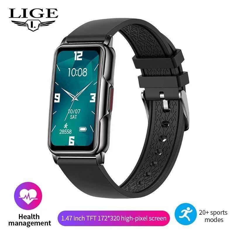 LIGE Smart Watch Uomo Bluetooth collegato al telefono Musica Fiess Bracciale sportivo Monitor del sonno Uomo Smartwatch da 1,47 pollici Donna_voghion.com