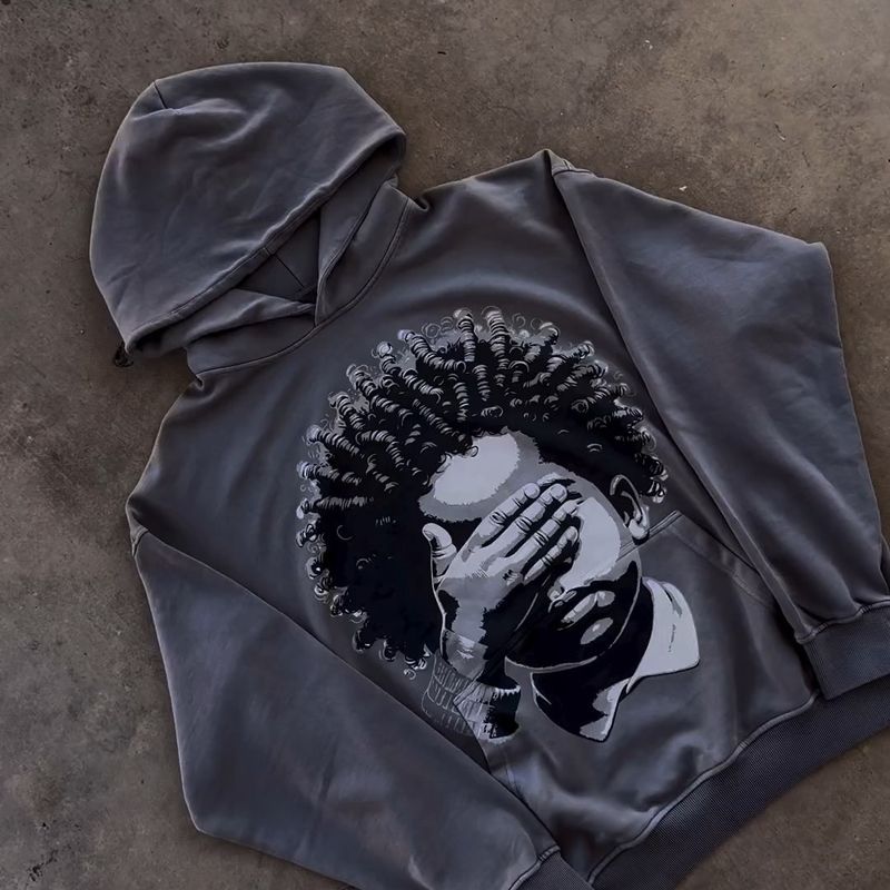 Herrenbekleidung Y2k Winter Street Fashion 3D-Muster Little Boy Print Mode Kapuzenpullover_voghion.com