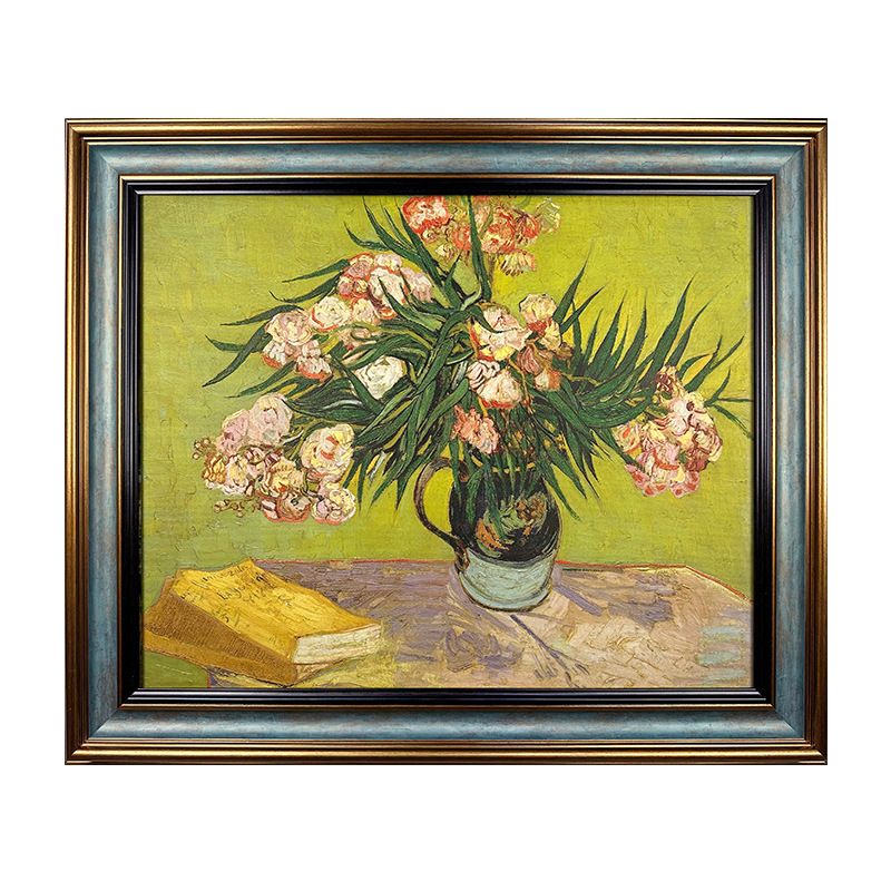 Amerikanischen Stil Eingang Vase Mit Oleander Dekorative Für Schlafzimmer Wohnzimmer Sofa Hintergrund Wand Hängen Ölgemälde_voghion.com