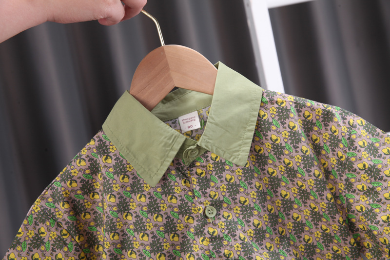 Ensemble deux pièces Short à manches courtes pour garçons et filles, nouvelle édition coréenne d'été 2024, pantalon anti-moustique à fleurs pour enfants_voghion.com