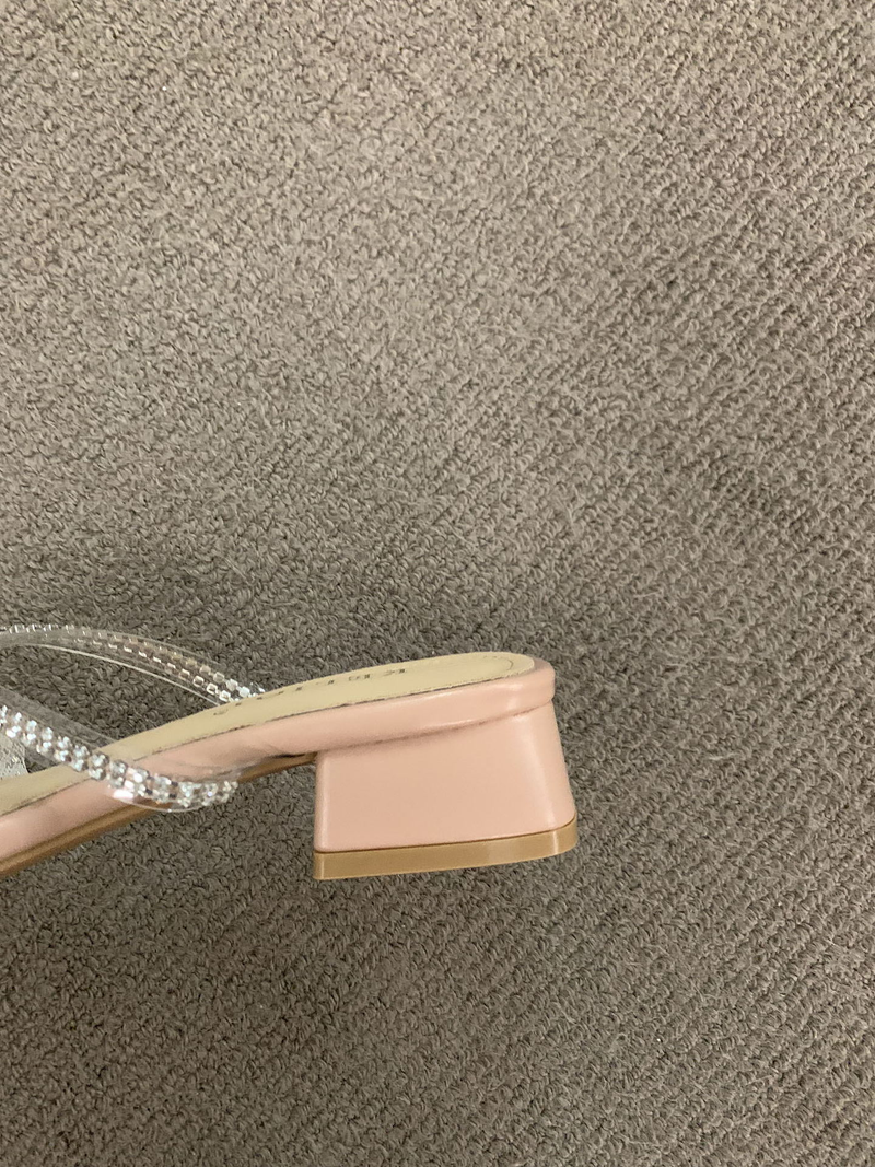 Sandálias prateadas com luz francesa, sandálias de salto alto com strass para uso ao ar livre, verão 2024, novos chinelos romanos_voghion.com