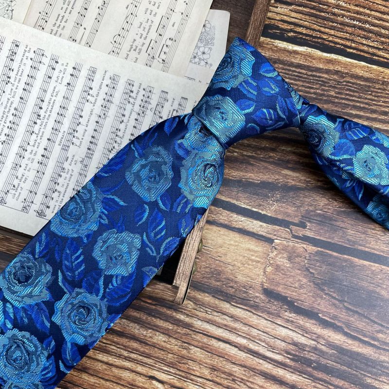 Cravatta retrò con ricamo Oiran, motivo fatto a mano, da uomo, formale, casual, con fiori arancioni, stile britannico_voghion.com