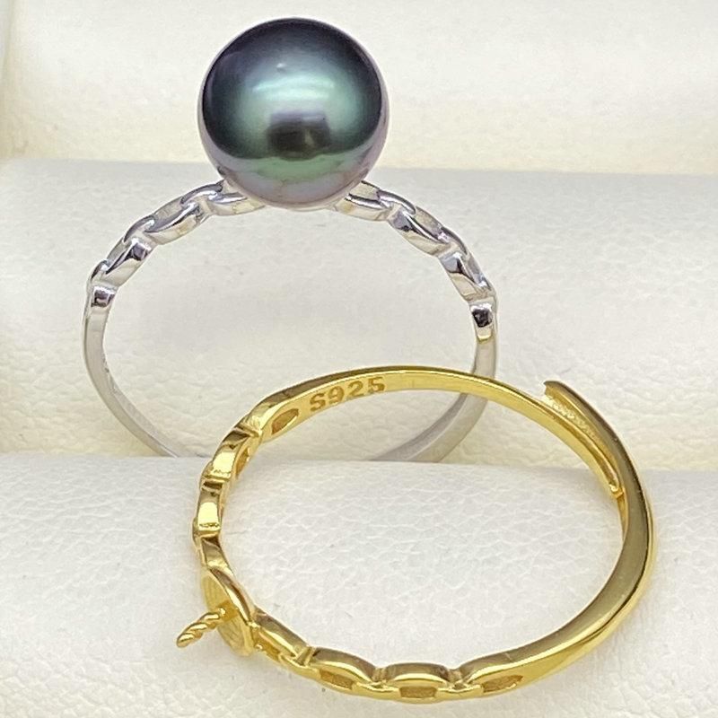 Porta perle in argento puro, accessori fai da te, anello regolabile fatto a mano, stile catena cubana_voghion.com