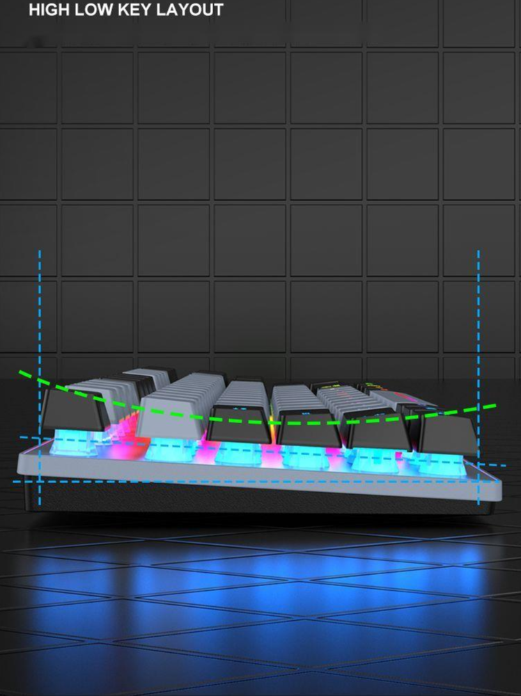 Mechanical Feel Keyboard 87 Keys Gaming Mouse Wired Laptop External Silent Small Membrane_voghion.com