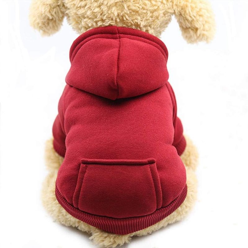 Jecikelon Sweat à capuche d'hiver avec poches pour chien, vêtement chaud pour petit chien, chihuahua, chiot, chat (petit, café)_voghion.com