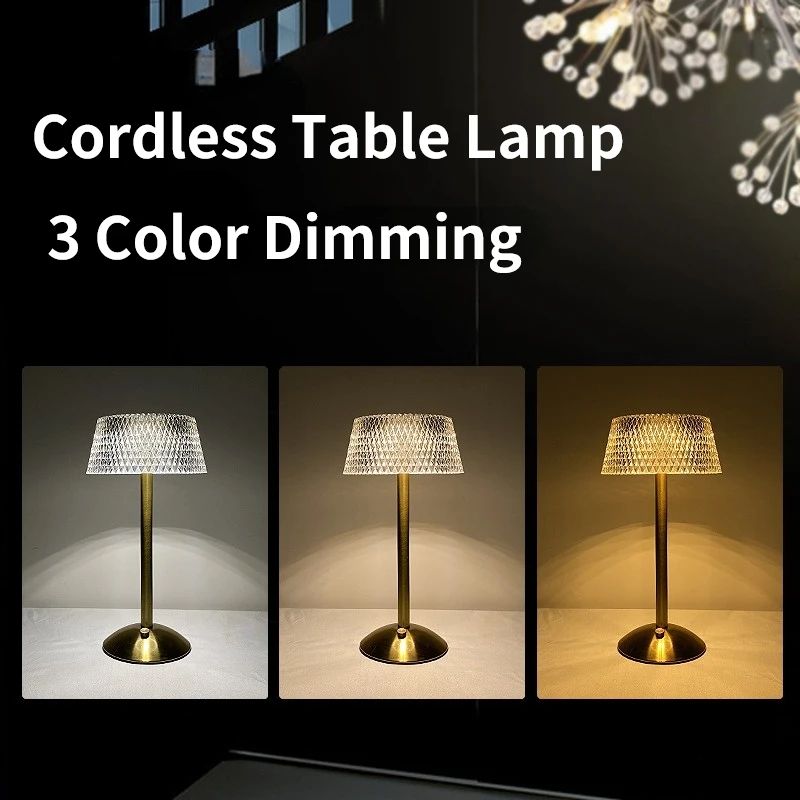 Lampada da tavolo a LED senza fili, ricaricabile tramite USB, luce notturna, dimmerabile al tocco, lampada da scrivania, decorazione per caffè/bar/hotel/camera da letto, luce d'atmosfera_voghion.com