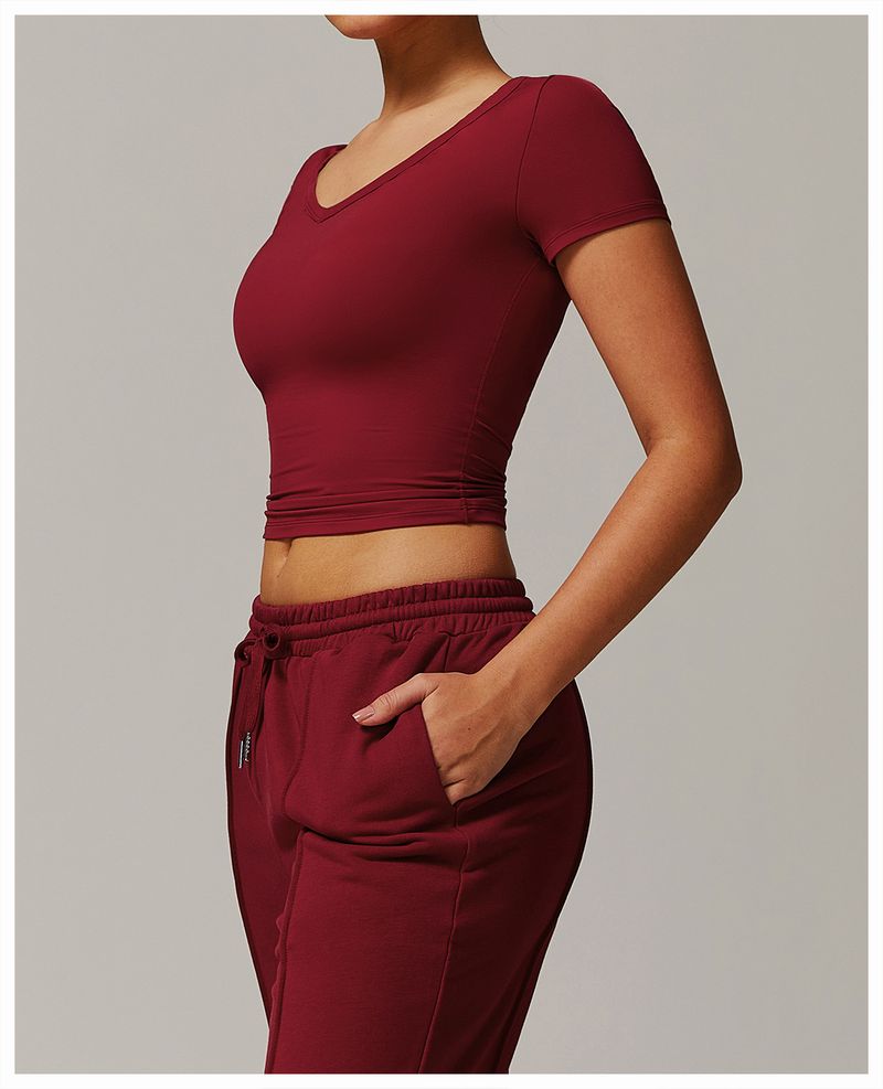 Vêtements pour femmes, haut de yoga moulant à manches courtes, résistant aux chocs, pour la course à pied, le Pilates, le fitness, le sport, le séchage rapide_voghion.com