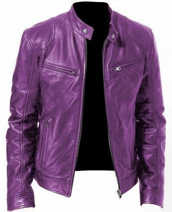 Men's Clothing business gentleman warm zipper cardigan pocket decoration PU leather jacket stand collar slim leather jacket_voghion.com