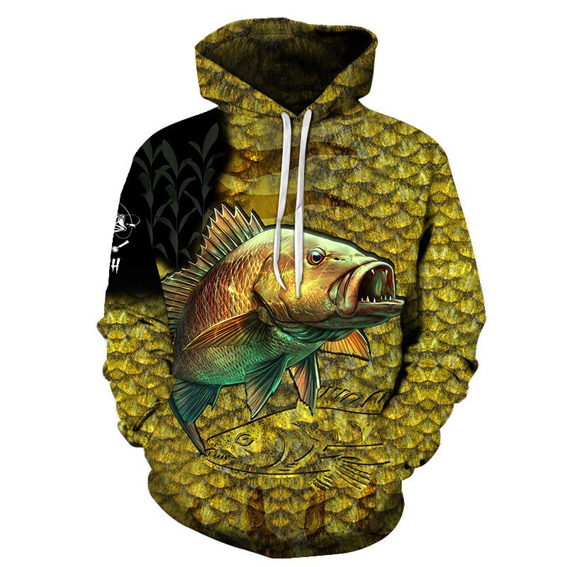 2024 Couple Men's 3D Printed Hoodie Digital Print Fish Sweatshirt_voghion.com