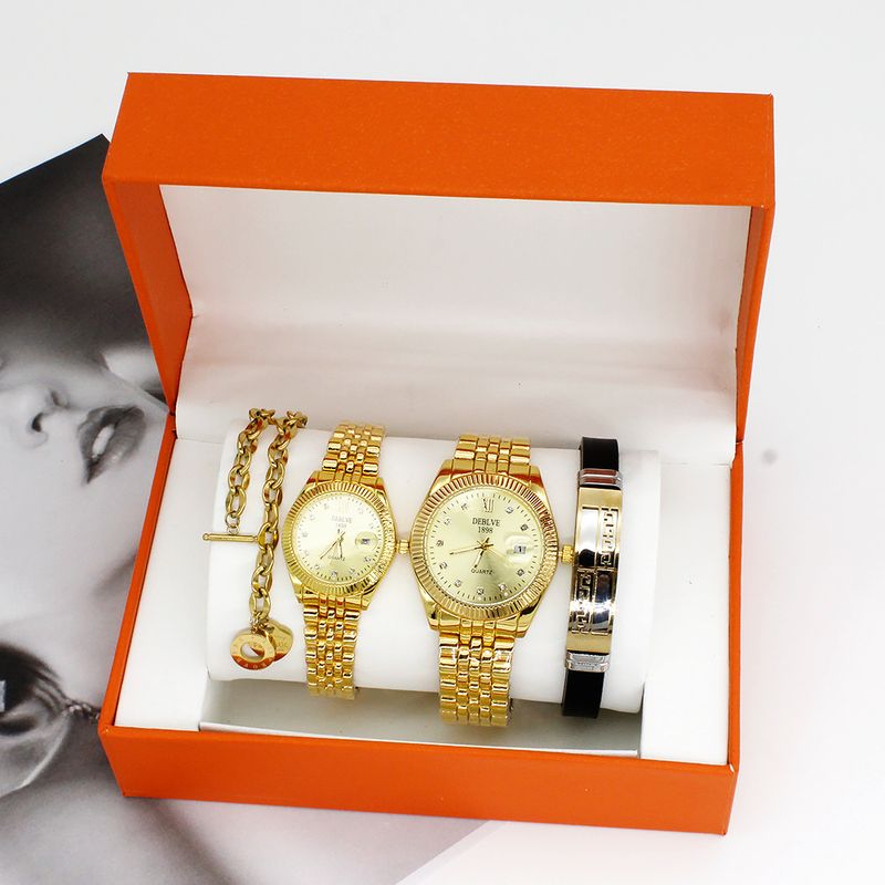 Couple watch one man one woman gold watch set fashion quartz watch non-mechanical watch Couples wristwatch_voghion.com