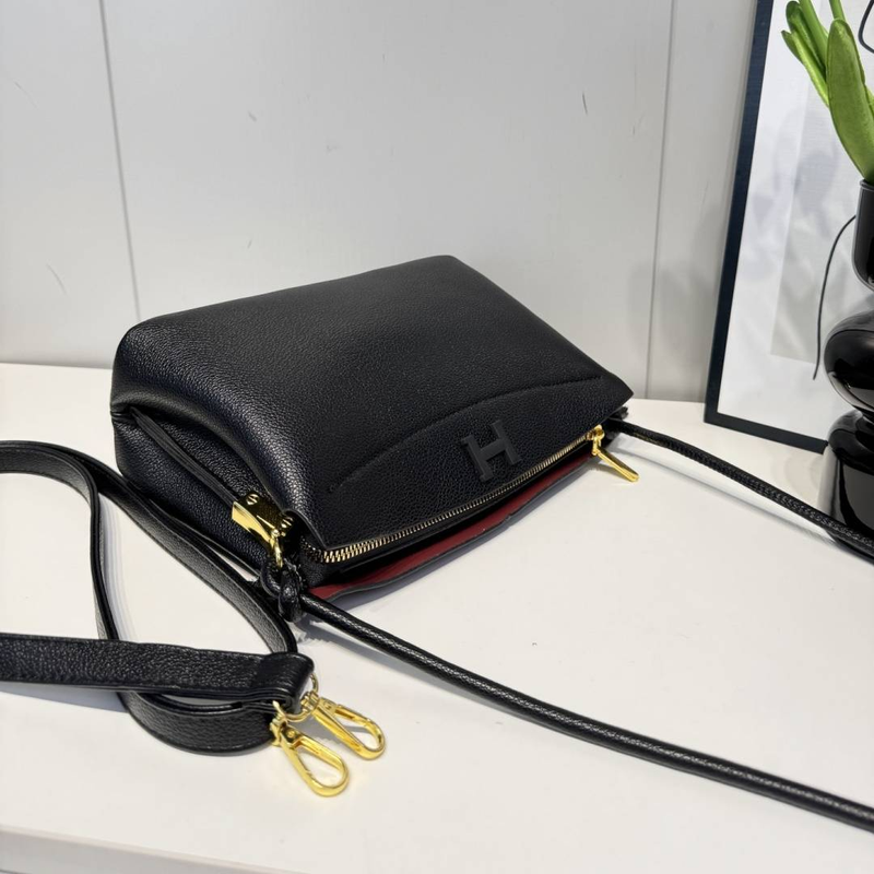 Hochwertige modische Umhängetasche, klassische schwarze Umhängetasche mit Reißverschluss, mehrlagig, heißer Trend, lässige Damentasche_voghion.com