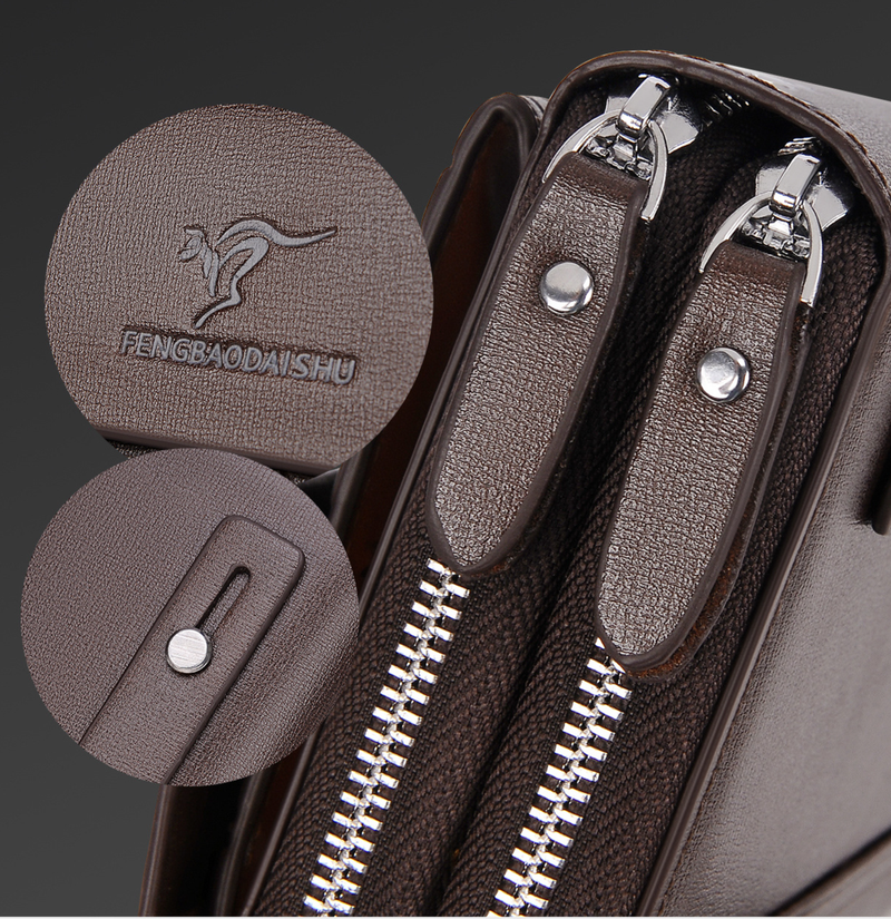 Vīriešu somas, jauna vīriešu sajūga soma, augstas klases, dubultā rāvējslēdzēja, lielas ietilpības soma vairāku karšu uzglabāšanai, vīriešu biznesa sajūga soma_voghion.com