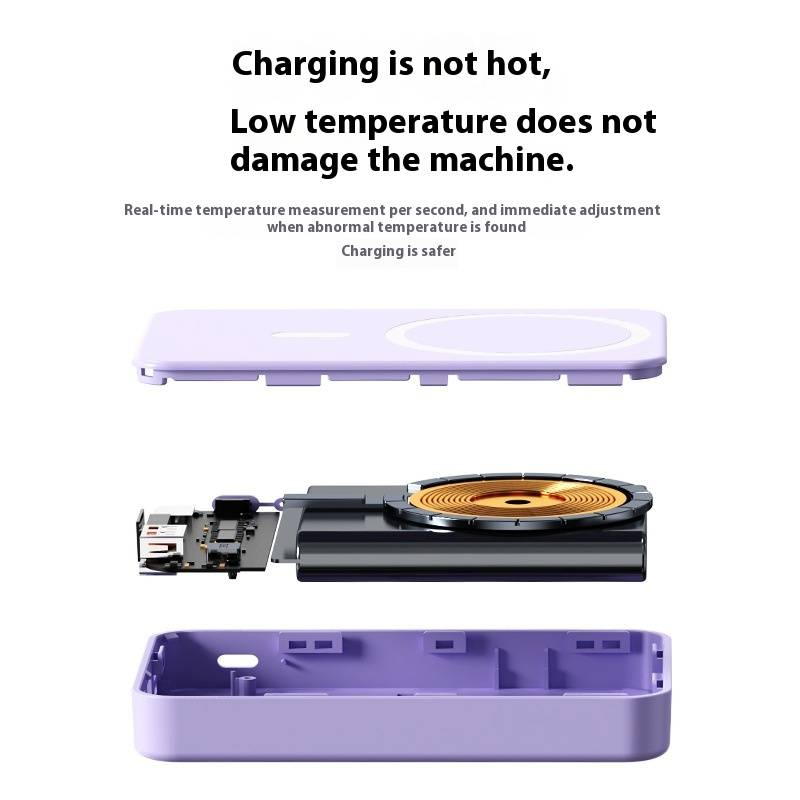 Starke magnetische kabellose Powerbank - 10000 mAh Schnellladung mit Ständer und Clip für das iPhone_voghion.com