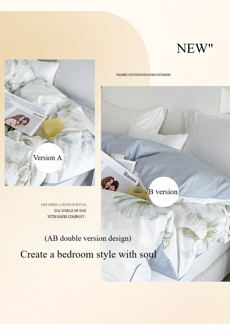 Copripiumino 100% cotone a 60 fili - Design stampato minimalista, pezzo unico (ipoallergenico, traspirante, lavabile in lavatrice)_voghion.com
