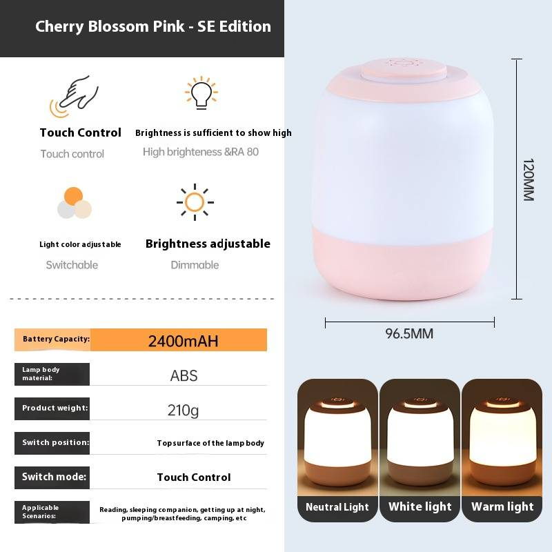 Luce notturna a LED ricaricabile touch, lampada da comodino per alimentazione notturna, lampada da tavolo per dormitorio, lampada per atmosfera_voghion.com