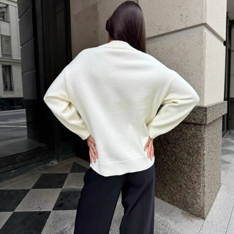 Cardigan oversize da donna in maglia, morbido e accogliente, con scollo a V, manica lunga, stampa anime, vestibilità comoda e casual, per autunno e inverno_voghion.com