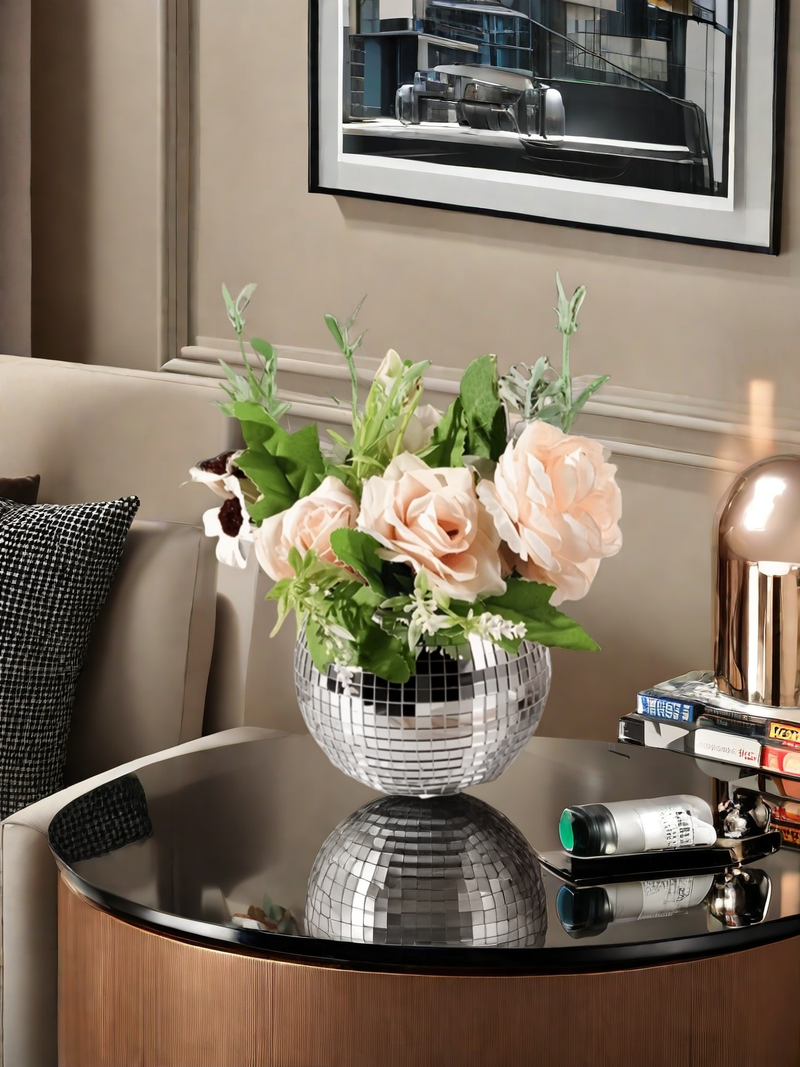 Die Mosaik-Spiegelvase „Dance Floor Ball“ ist ein exquisites Wohndekorstück für Balkone und Küchen und eine einzigartige Ergänzung für stilvolle Räume._voghion.com