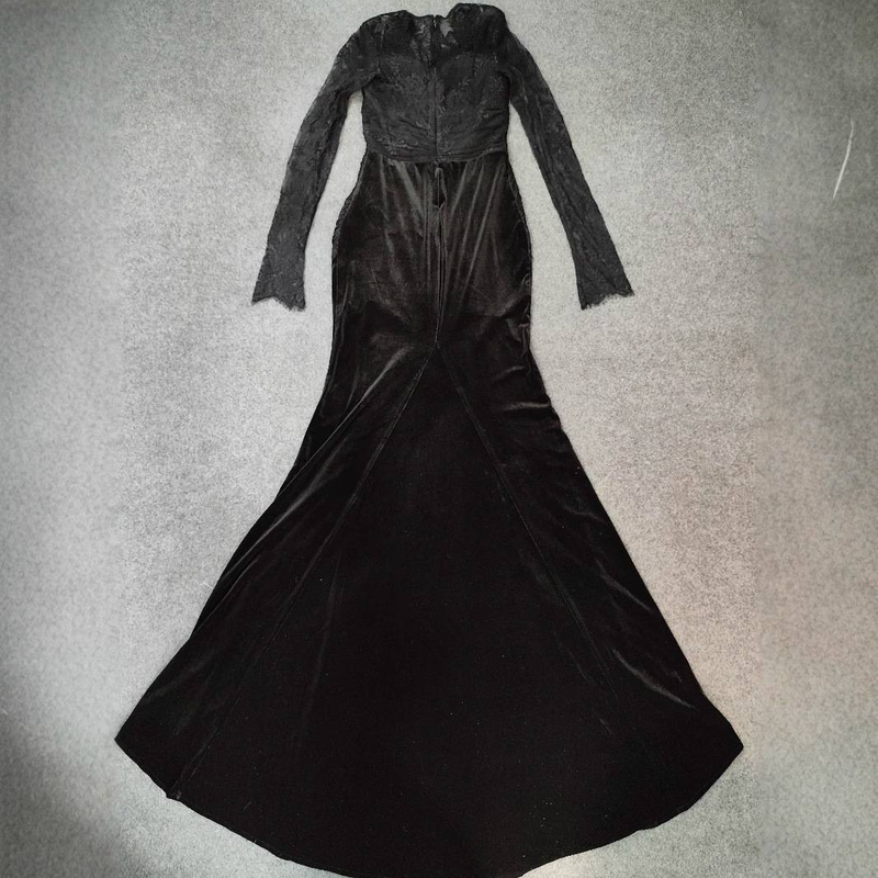 Elegant Mermaid Evening Gown With Long Sleeves – Slim Fit U-Neck Formal Dress For Parties & Special Occasions_voghion.com