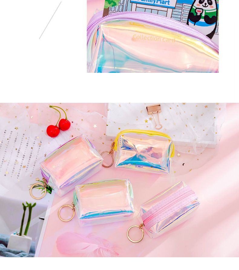 Korea neue ins mädchen herz transparent laser geldbörse student mini münze schlüsselbund tasche spot großhandel_voghion.com