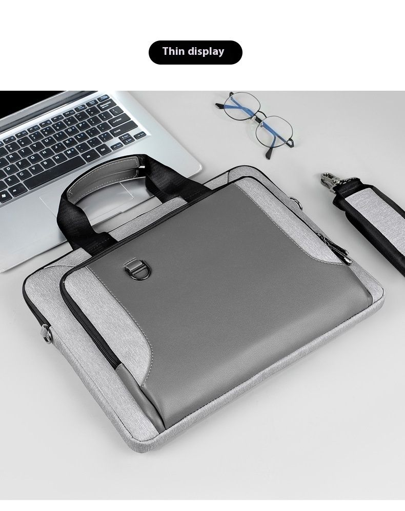 Bolsa para laptop empresarial simples e de grande capacidade, pasta portátil masculina e feminina de 13,3/14/15,6 polegadas, à prova d'água e resistente a terremotos_voghion.com
