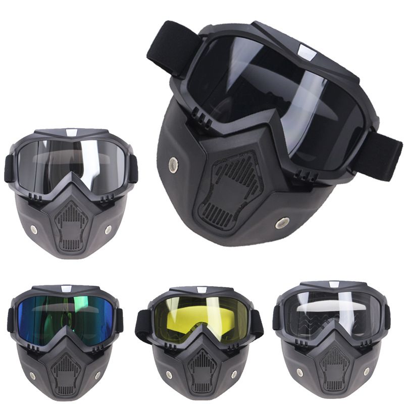 Motorrad Helm Reitmask Goggles Set Harley Helm Mask Hallef Helm Mask_voghion.com
