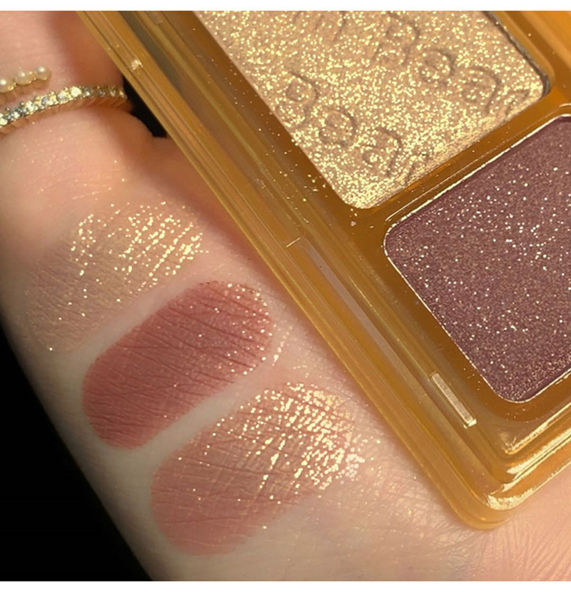 Ombretto Neon Nude Palette Ombretto bicolore perlescente Shimmer Glitter Green Earth Color Eye Shadow_voghion.com